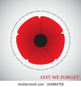 Remembrance Day card in vector format.