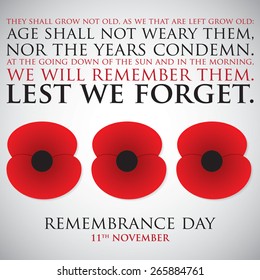 Remembrance Day card in vector format.