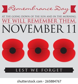 Remembrance Day card in vector format.