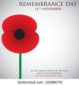 Remembrance Day card in vector format.