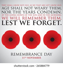 Remembrance Day Card In Vector Format.
