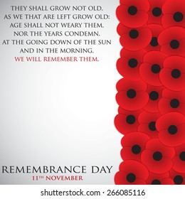 Remembrance Day card in vector format.
