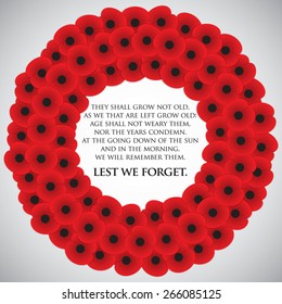 Remembrance Day card in vector format.