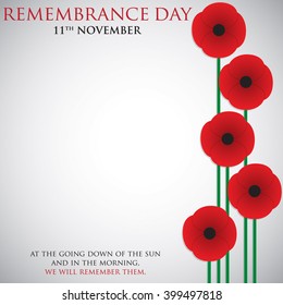 Remembrance Day card in vector format.