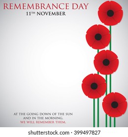 Remembrance Day card in vector format.