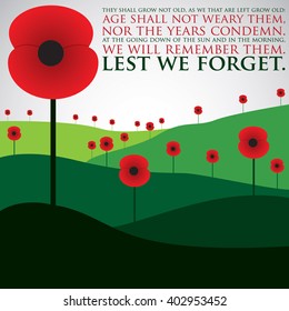 Remembrance Day card in vector format.