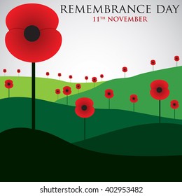 Remembrance Day card in vector format.