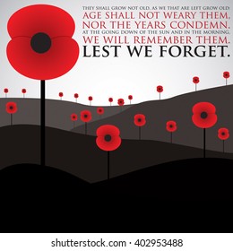 Remembrance Day card in vector format.