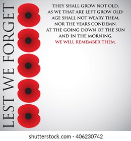 Remembrance Day card in vector format.