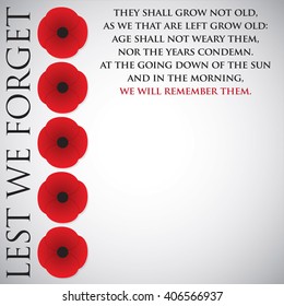 Remembrance Day card in vector format.
