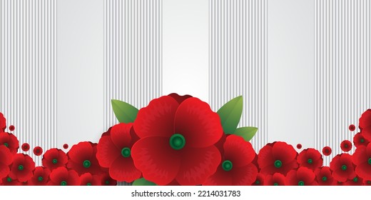 Remembrance day concept, Background with beautiful red poppies. Vector illustration, A poppy flower banner vector