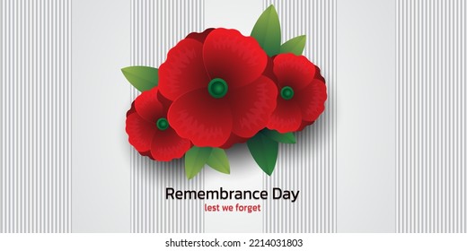 Remembrance day concept, Background with beautiful red poppies. Vector illustration, A poppy flower banner vector