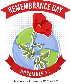 Remembrance Day Logo Design illustration
