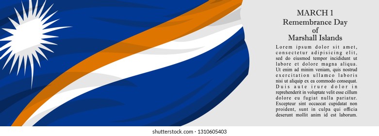 Remembrance Day of Marshall Islands vector illustration. Suitable for greeting card, poster and banner. 