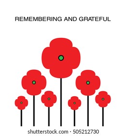 Remembrance Day poppies on white background.
Remembrance Day poppy card. 
Remembrance day Canada.  Remembrance day UK.
Vector  poppy flower.