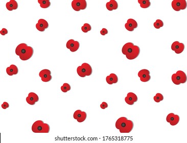 Remembrance Day poppy appeal poppies pattern vector