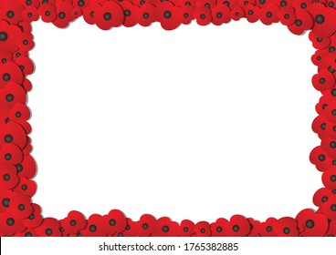 Remembrance Day Poppy Appeal Poppies Border Vector