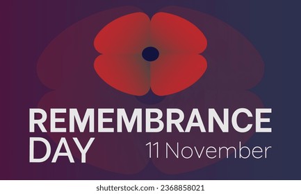 Remembrance Day Poppy Lest We Forget Symbol for Honoring Veterans and Fallen Soldiers. November 11: Vector template for background, banner, card, poster design.