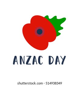 Remembrance Day poppy on white background.
Remembrance Day poppy card.
Anzac day Australia. Anzac day New Zealand.
Vector Illustration poppy flower.
Lest we forget card, Anzac day lettering.