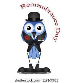 Remembrance day serviceman isolated on white background