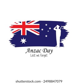 Remembrance day symbol. Lest we forget. Anzac day background with soldier. Anzac Day vector.