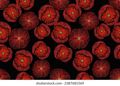 Remembrance Day vector background banner. Red Poppy flower - a symbol of International Day of Remembrance Memorial Anzac Poppy Day . Poppy for Armistice Veterans day.