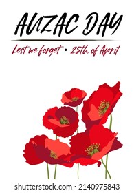 Remembrance day vertical poster layout with red poppies on white background