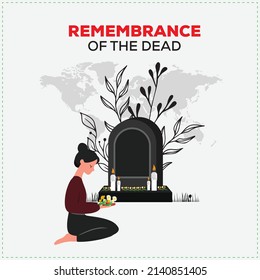 Remembrance of the Dead. Template for background, banner, card, poster. vector illustration.