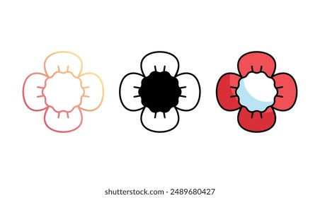 Remembrance icon design with white background stock illustration
