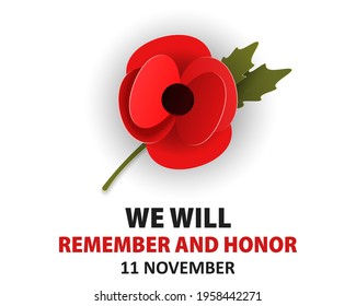 Remembrance Poppy Appeal Paper Cut Style Stock Vector (Royalty Free ...