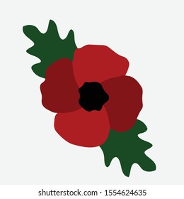  Remembrance poppy flower vector illustration