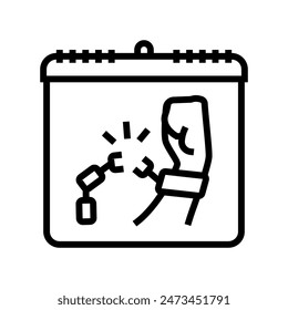 remembrance victims of slavery international day line icon vector. remembrance victims of slavery international day sign. isolated contour symbol black illustration