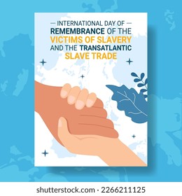 Remembrance of the Victims of Slavery and Slave Trade Vertical Poster Cartoon Hand Drawn Templates Background Illustration