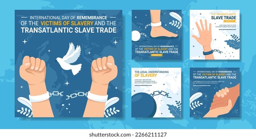 Remembrance of the Victims of Slavery and Slave Trade Social Media Post Flat Cartoon Hand Drawn Templates Illustration