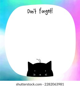 Remind blank note paper with copy space, colorful background