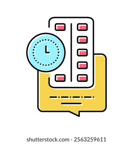 remind to take pills homecare service color icon vector. remind to take pills homecare service sign. isolated symbol illustration