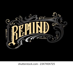 REMIND word lettering logo custom