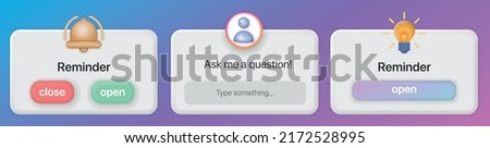 Reminder 3D Illustration, Notifications page with floating elements. Business planning ,events, reminder and timetable with 3d rendering. Vector Illustration