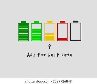 Lembrete para pedir ajuda no momento certo. Postagem de lembrete. Motivacional. Inspiração. Economizando energia. Recarregar 