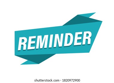 Reminder banner on white background 