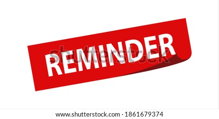 Reminder banner on white background