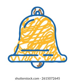 reminder bell list doodle icon sketch vector. reminder bell list sign. isolated symbol illustration