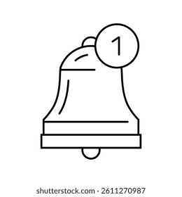 reminder bell list line icon vector. reminder bell list sign. isolated contour symbol black illustration
