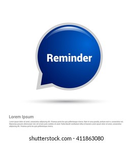 Reminder Blue paper speech bubble