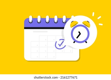 Recordatorio en el calendario. Plazo de calendario, mensaje de inserción de notificación de evento. Alerta para planificación de negocios, eventos, recordatorio, horario diario, cita, fecha importante. Aviso de fecha de programación importante