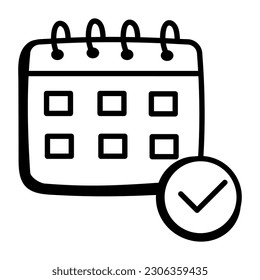 Reminder and calendar doodle icon