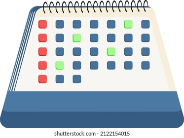 Recordatorio de calénder, ilustración, vector sobre un fondo blanco.