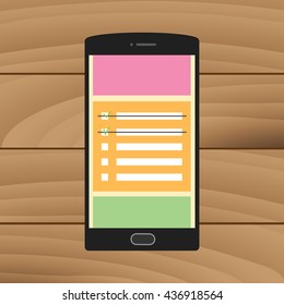 reminder checklist to do on the smartphone sticky notes vector graphic illustration