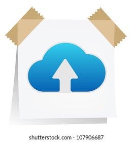 Reminder With Cloud Computing Icon, Vector Illustration
