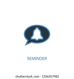 reminder concept 2 colored icon. Simple blue element illustration. reminder concept symbol design. Can be used for web and mobile UI/UX